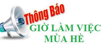 THÔNG BÁO THỜI GIAN LÀM VIỆC MÙA HÈ CỦA UỶ BAN NHÂN DÂN XÃ NGUYÊN HÒA